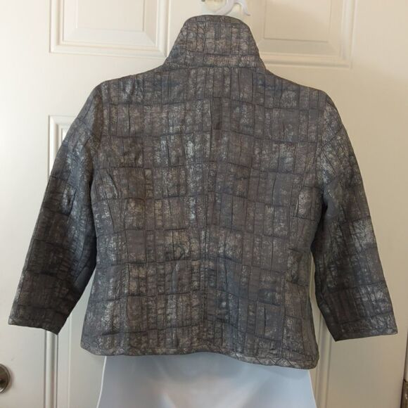 Ruby Rd. Gray 3/4 sleeve zip front jacket - Picture 8 of 12